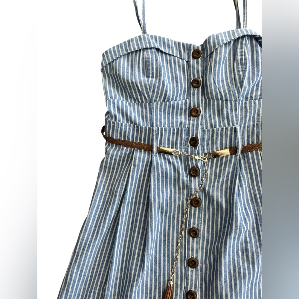 Mind Code Spaghetti Strap Button Up Mini Dress Ju… - image 2